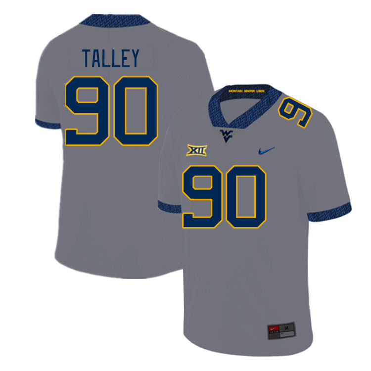 West Virginia Mountaineers #90 Darryl Talley College Football Jerseys Stitched Sale-Grey